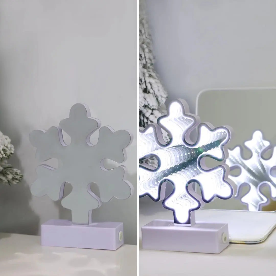 Lámpara de mesa navideña DERAYEE, decoración a prueba de sobremesa, iluminación con forma de copo de nieve