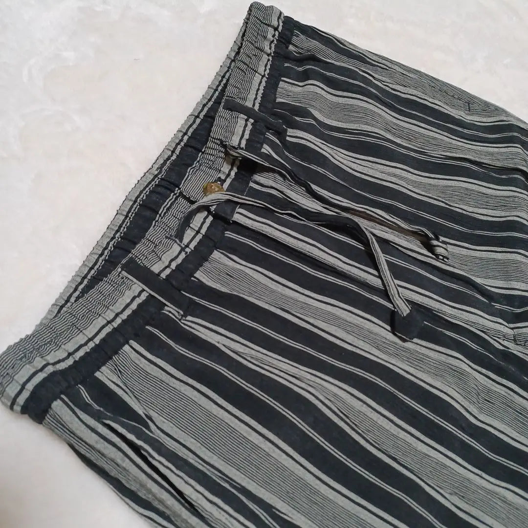 ∮/Anti -second -handwear/fragrance pants/M/stripes/black & gray/boot cuts