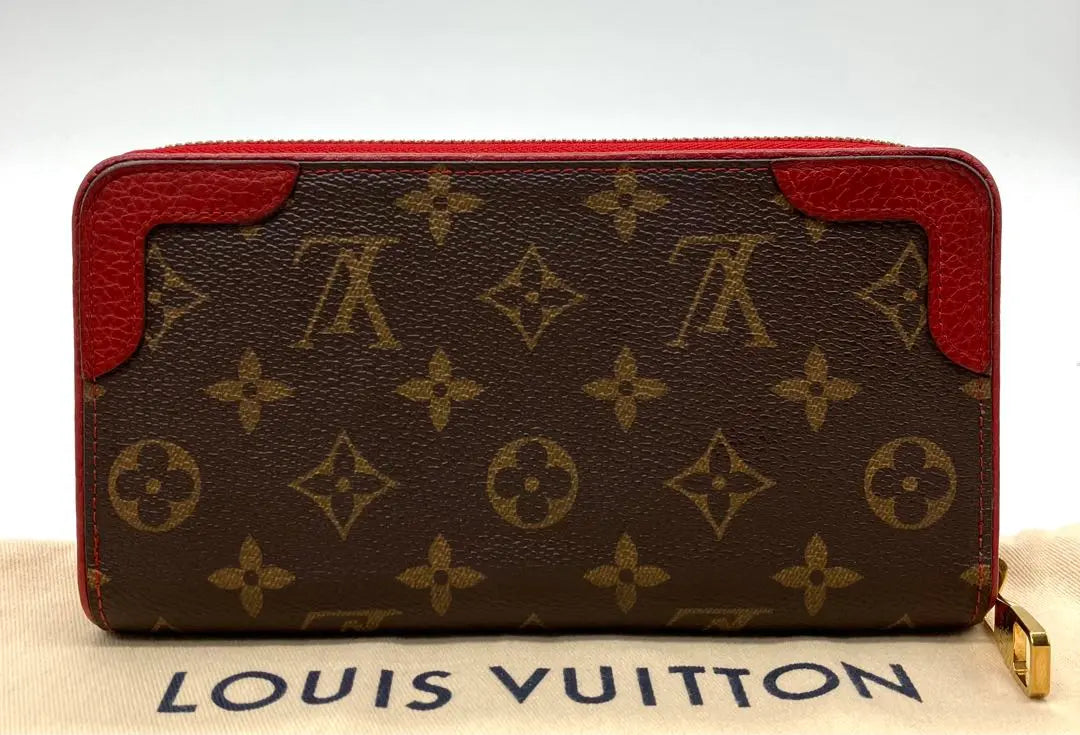 ⭐️ Hermosa billetera con cremallera Monogram de Louis Vuitton Billetera larga Retiro