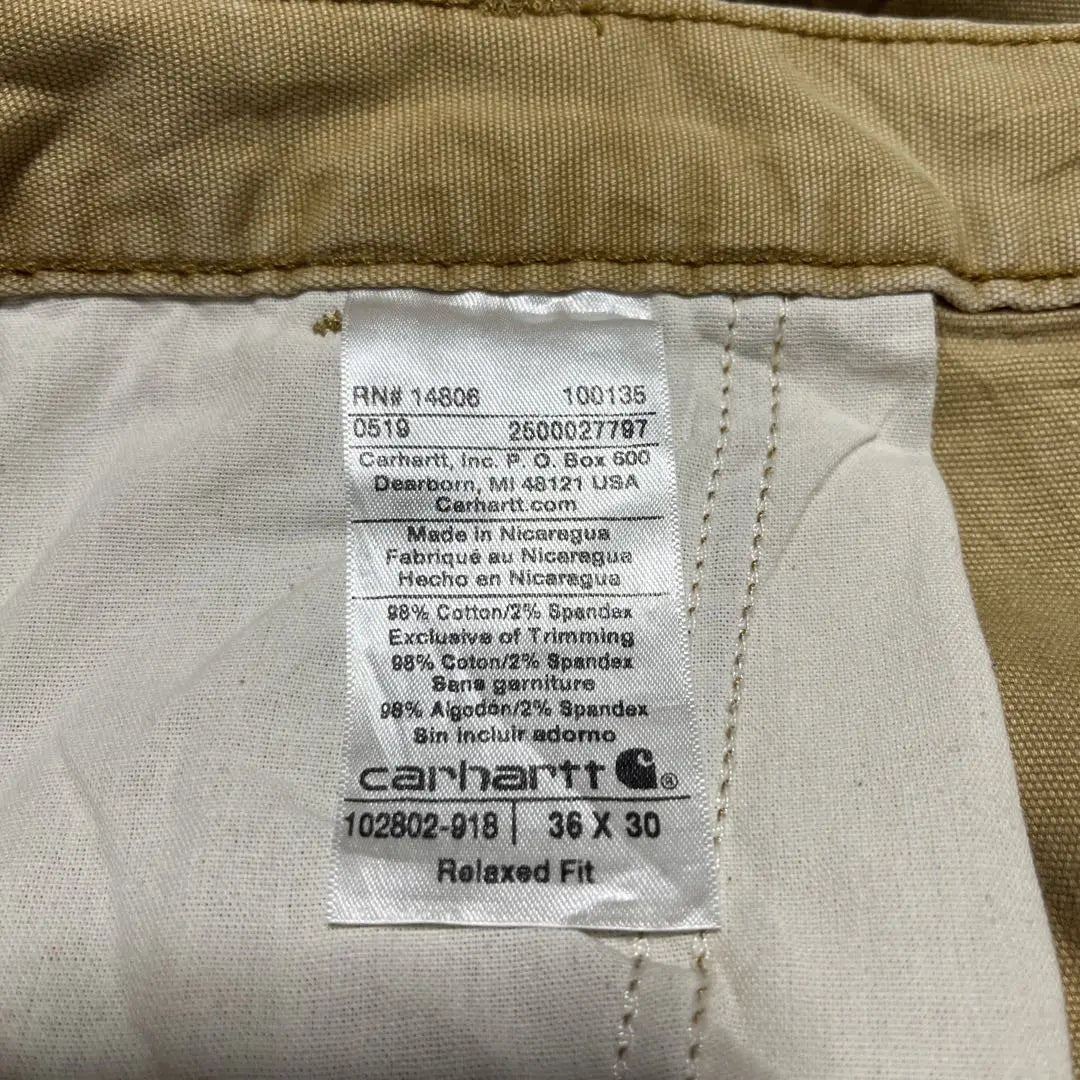 Carhartt Double Knee Work Pants 36 x 30 Beige