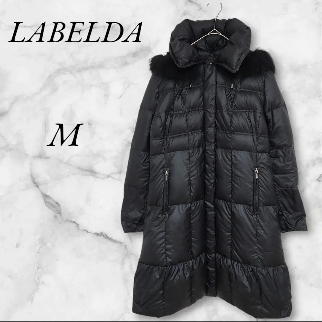 Labela Town Court [M] Black Ripples Pocket with Hooded Pocket Warm | ラベルダ タウンコート【M】黒 取り外し可能フード付き ポケット 暖かい