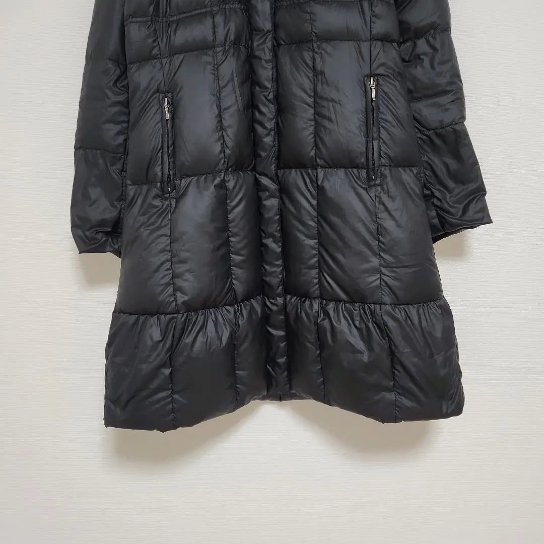 Labela Town Court [M] Black Ripples Pocket with Hooded Pocket Warm | ラベルダ タウンコート【M】黒 取り外し可能フード付き ポケット 暖かい