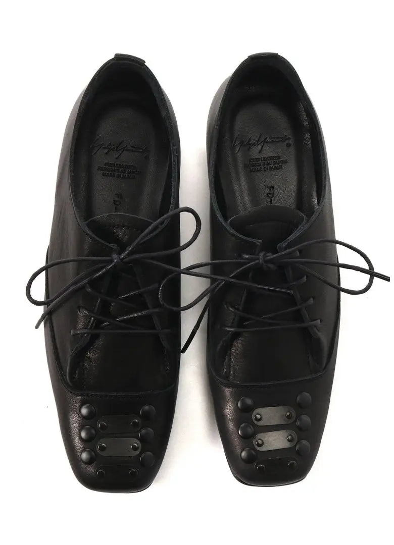 Black leather loafers