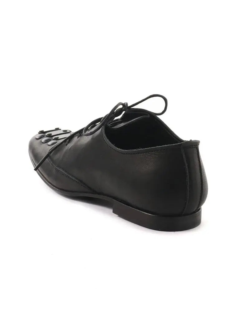 Black leather loafers