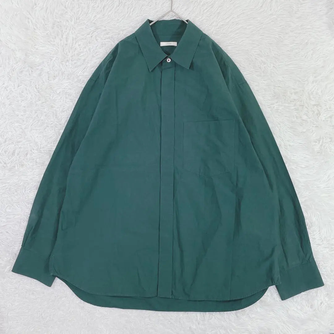 LIDNM◆Ridom OOMI ZARASHI POPLIN SHIRT L Green♪