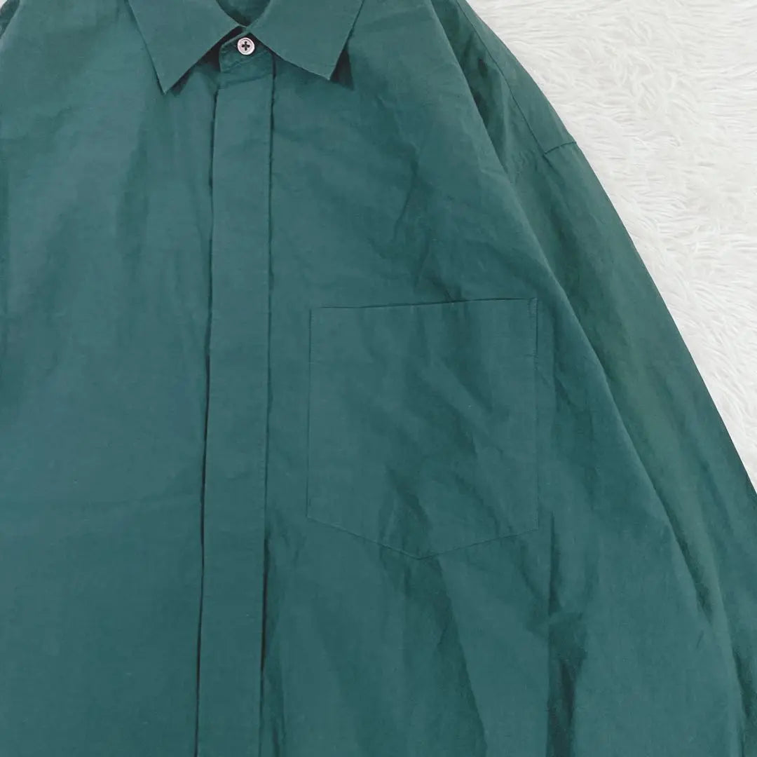 LIDNM◆Ridom OOMI ZARASHI POPLIN SHIRT L Green♪