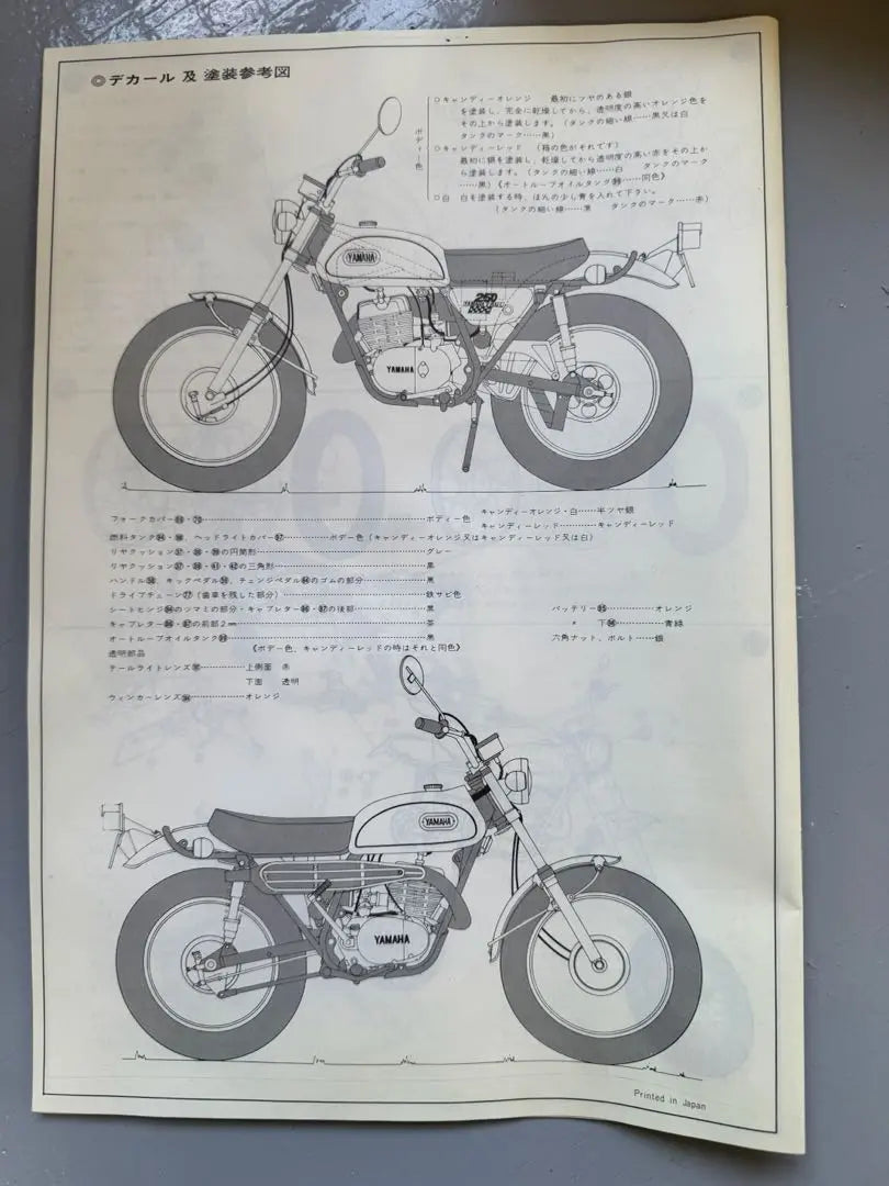 Modelo de plástico de la YAMAHA250 ENDURO DT1