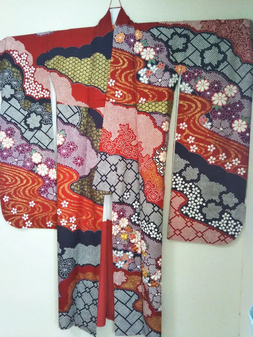 Kimono, seda pura, furisode