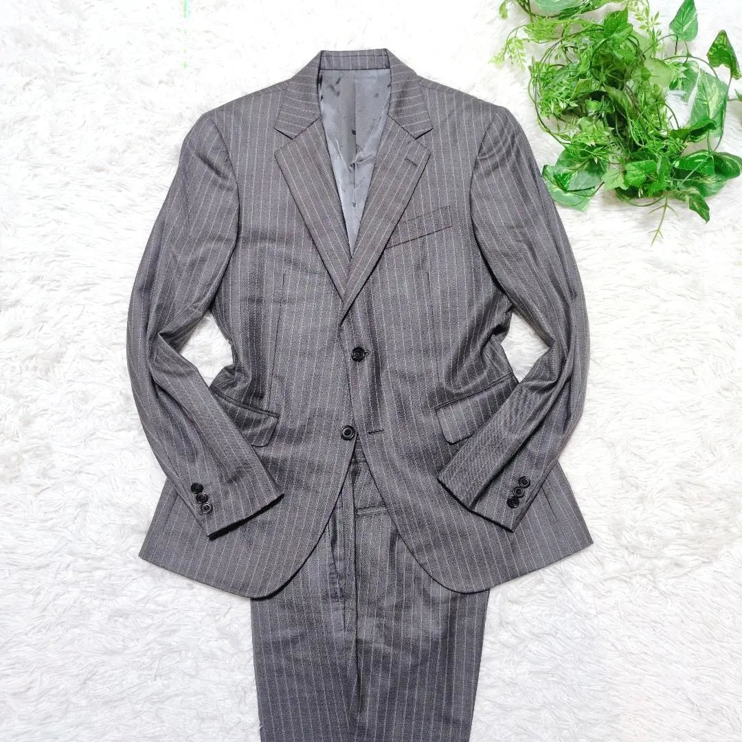 ■Excelente estado■Conjunto de traje Takeo Kikuchi en tela Domel gris