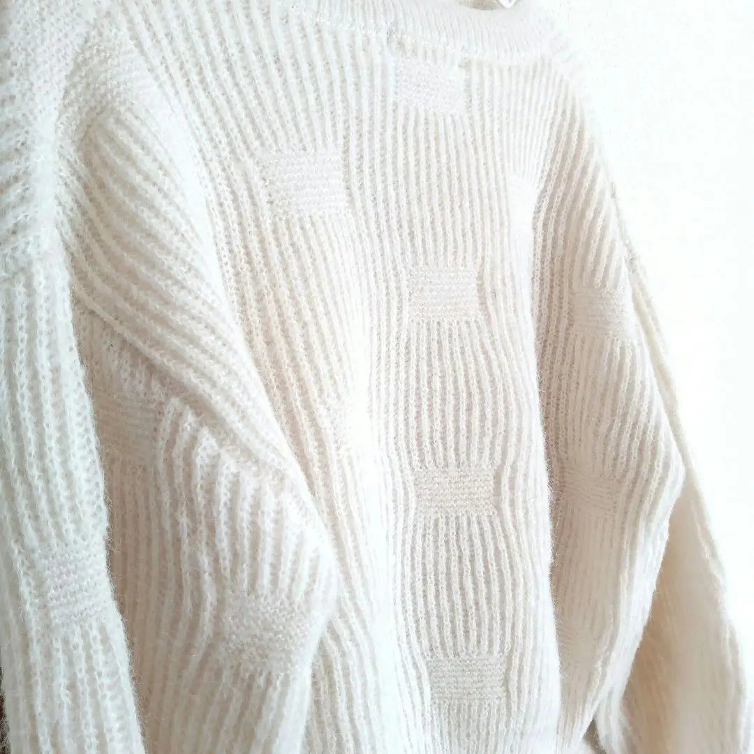 Ribbed knit, white knit, Shimamura, women's, white knit, Msize, unused