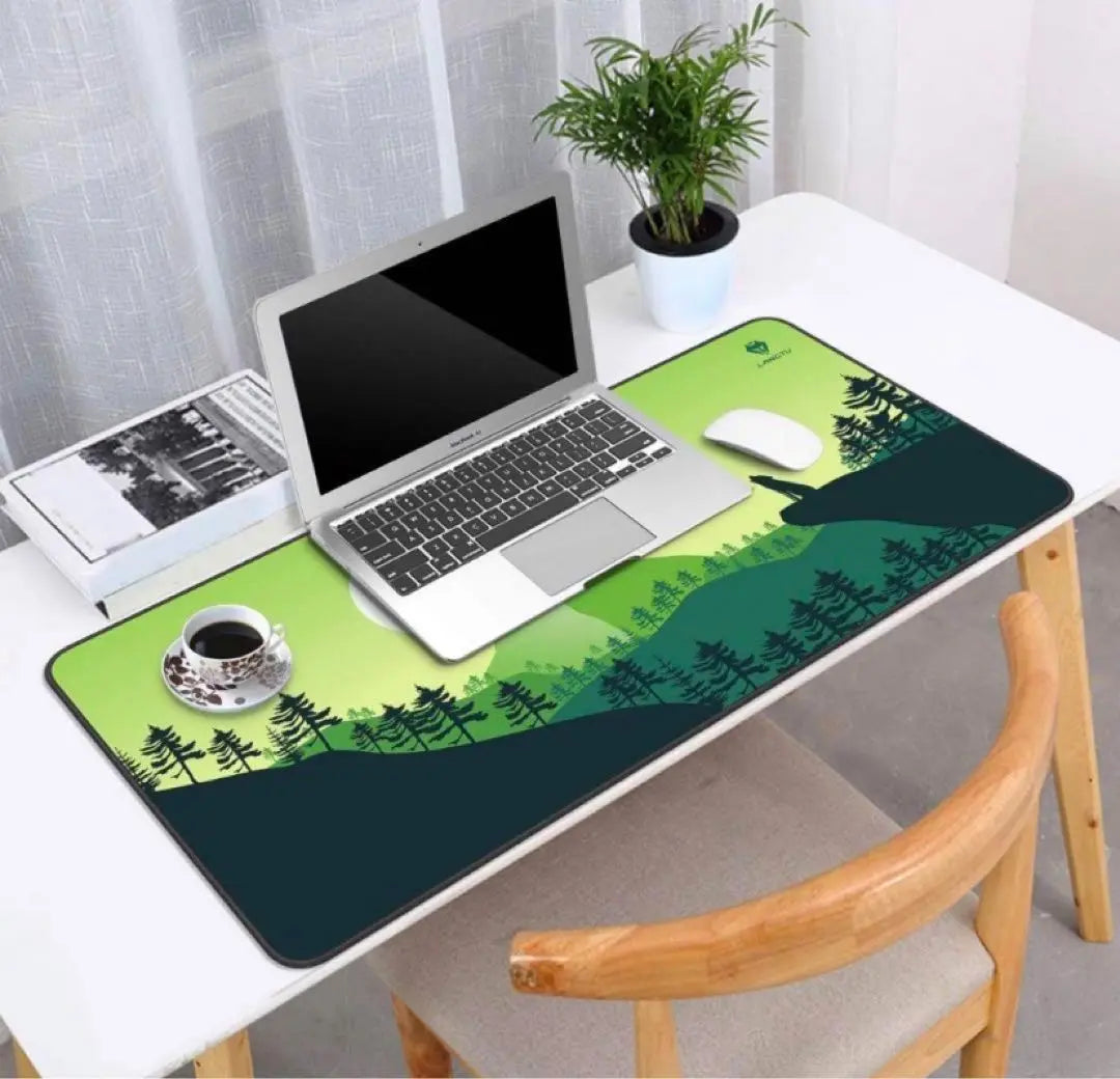 LANGTU Extended Mouse Pad Stitched Edge XXL Non-Slip Natural Rubber