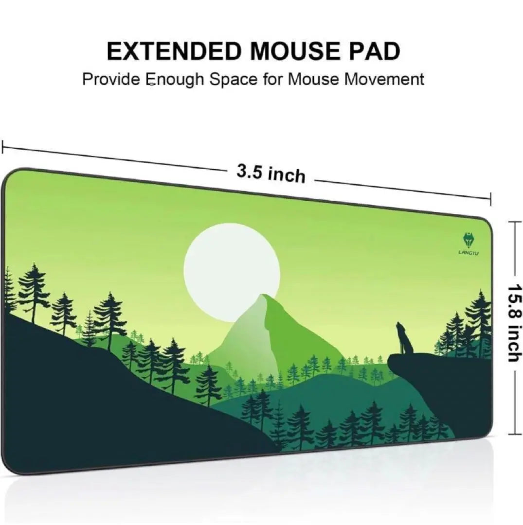 LANGTU Extended Mouse Pad Stitched Edge XXL Non-Slip Natural Rubber