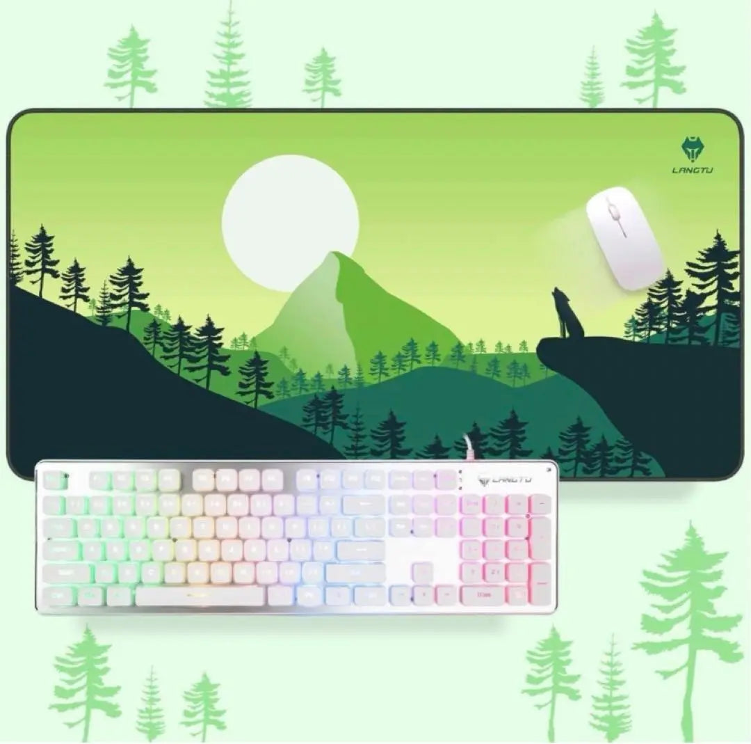 LANGTU Extended Mouse Pad Stitched Edge XXL Non-Slip Natural Rubber