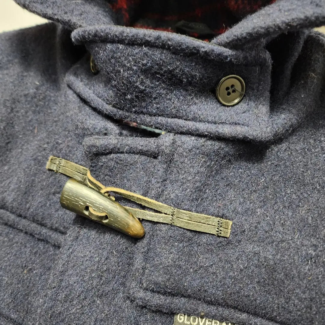 Glover All Duffel Coat US36 S Navy Lining Check | グローバーオール ダッフルコート US36 S ネイビー 裏地チェック