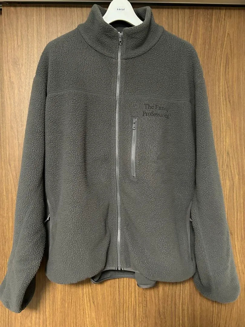 [Good condition] ennoy fleece set up cement gray x black