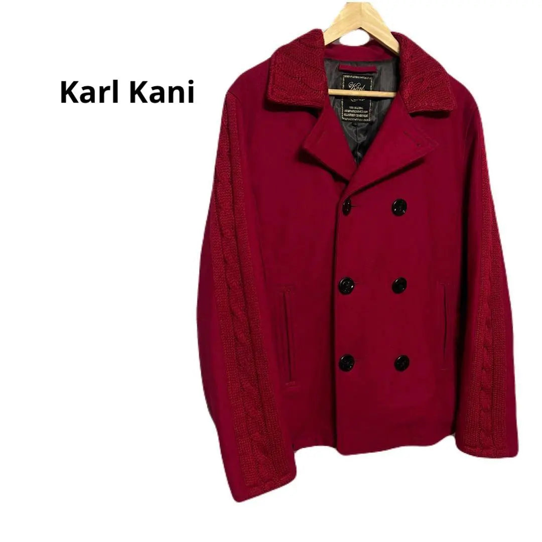 Karl Kani Peacoat Different Material Docking Red | Karl Kani カールカナイ ピーコート 異素材 ドッキング　レッド