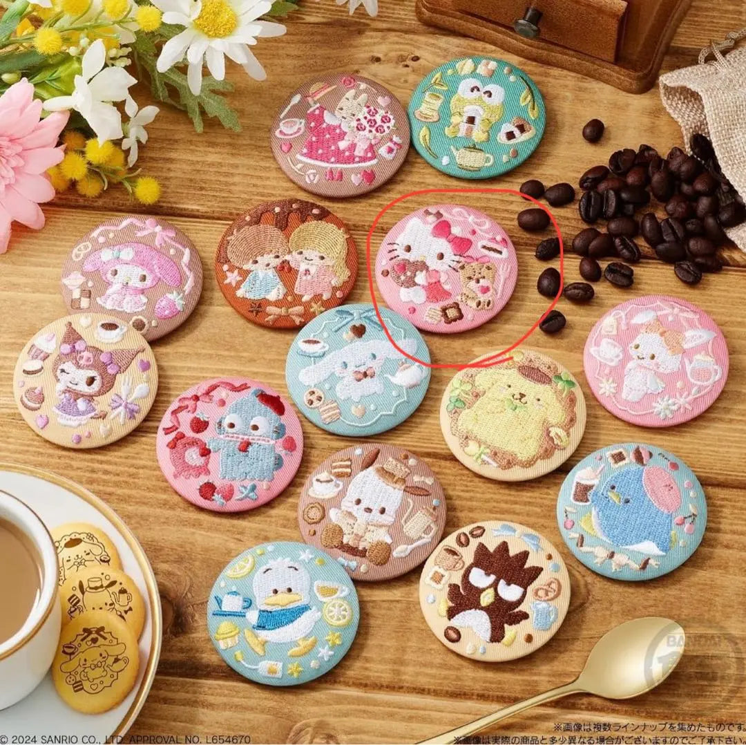 [Hello Kitty] Sanrio Characters Embroidered Can Badge