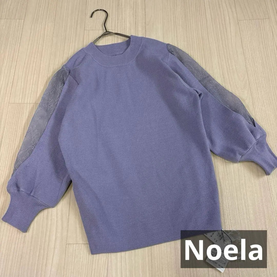 Noela Sheer Sleeve Knit Lavender Knit Sweater FREE