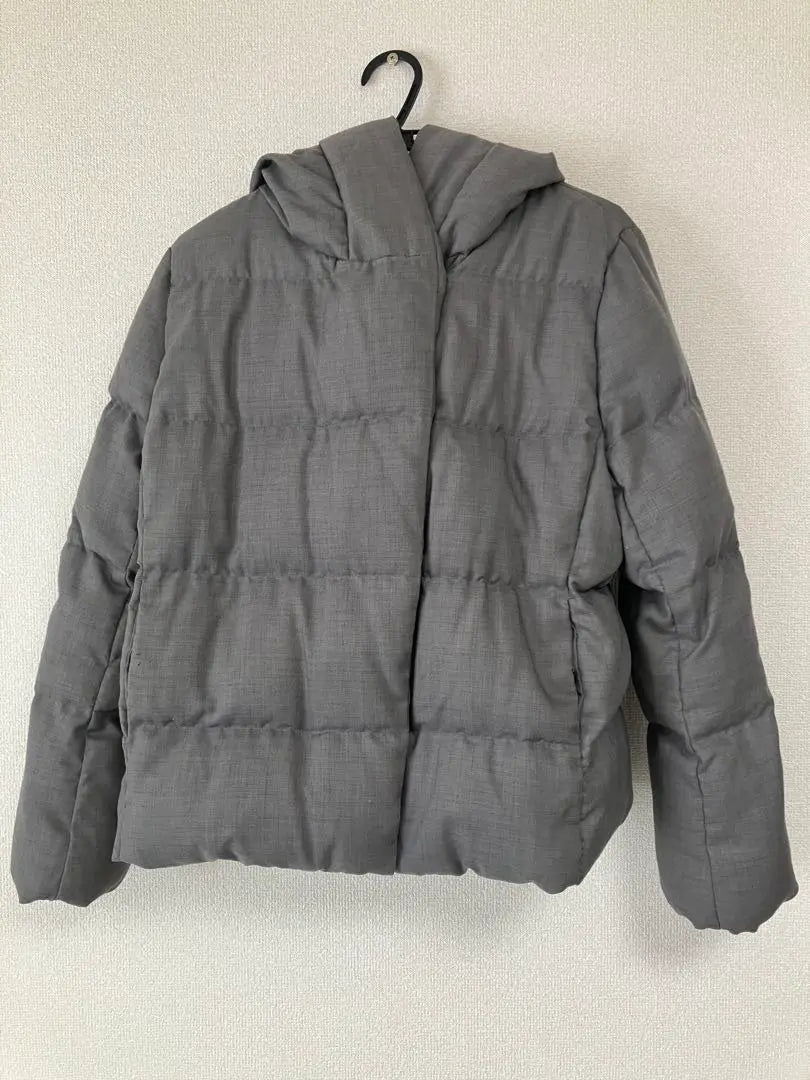 PLST Chaqueta de plumón gris con capucha talla L