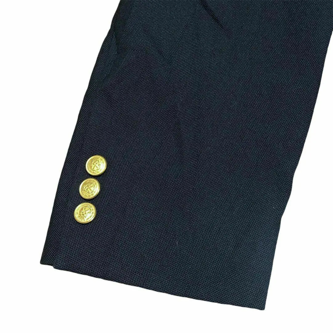 90sUSA tailored jacket, navy blazer, gold button, US used clothing bt9