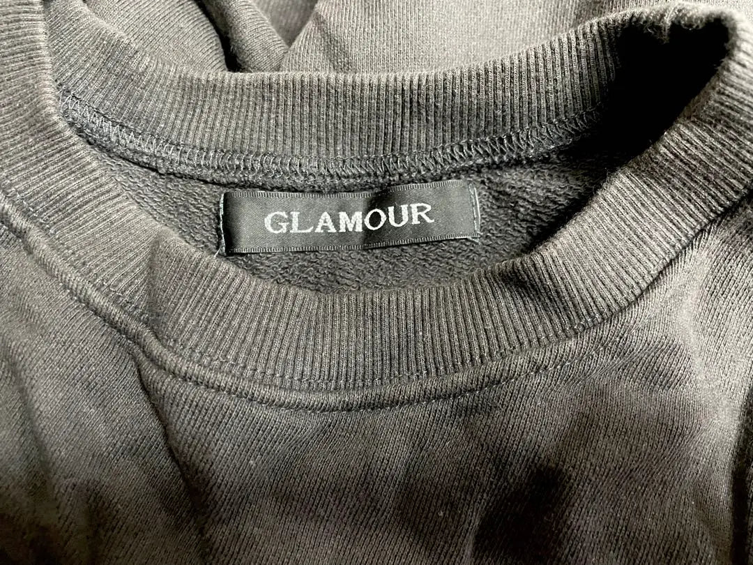 [Wakeari] GLAMOUR Glamour Korean-made sweatshirt sweatshirt charcoal