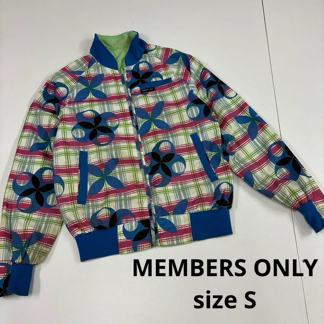 MEMBERS ONLY Reversible Blouson Check Pattern Floral Pattern Tall S