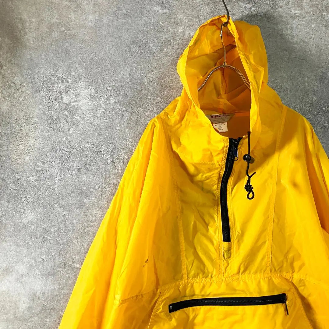 Rainwear Anorak USA made Orange Hoodie Waterproof Outdoor