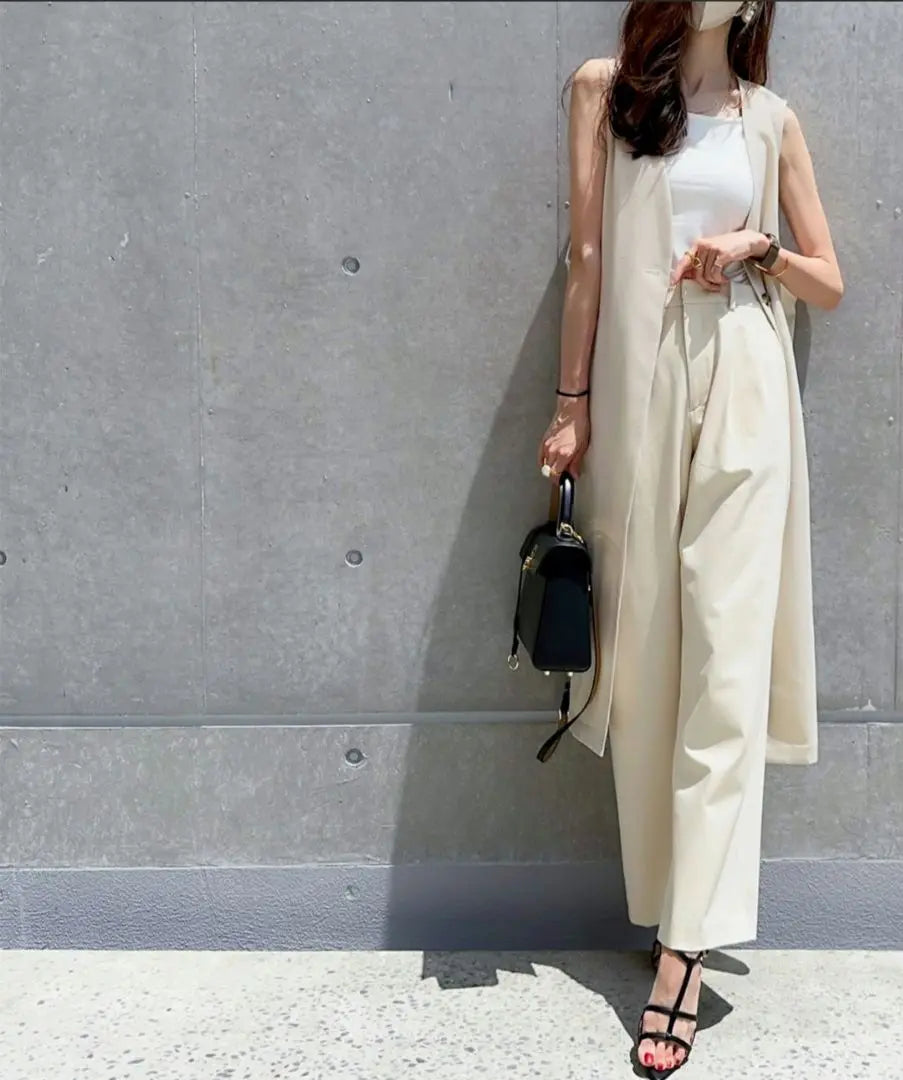 Beige sleeveless vest