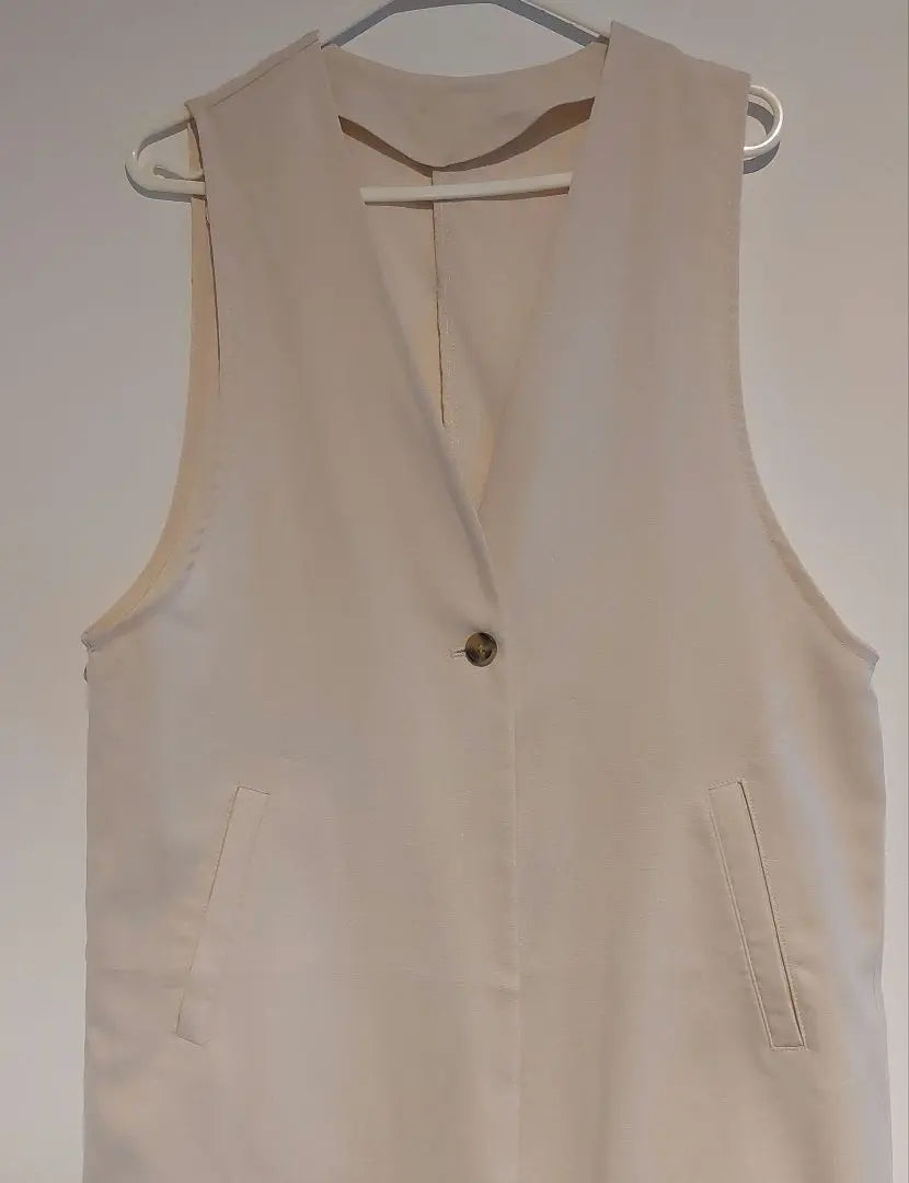 Beige sleeveless vest