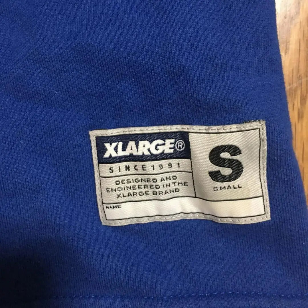 90s USA made XLARGE Football Shirt Blue S Thick Second-hand