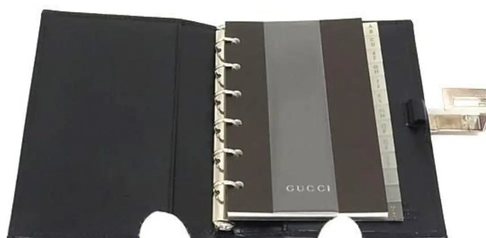 [Sin usar] Funda para cuaderno de lona de nailon de 6 agujeros de GUCCI