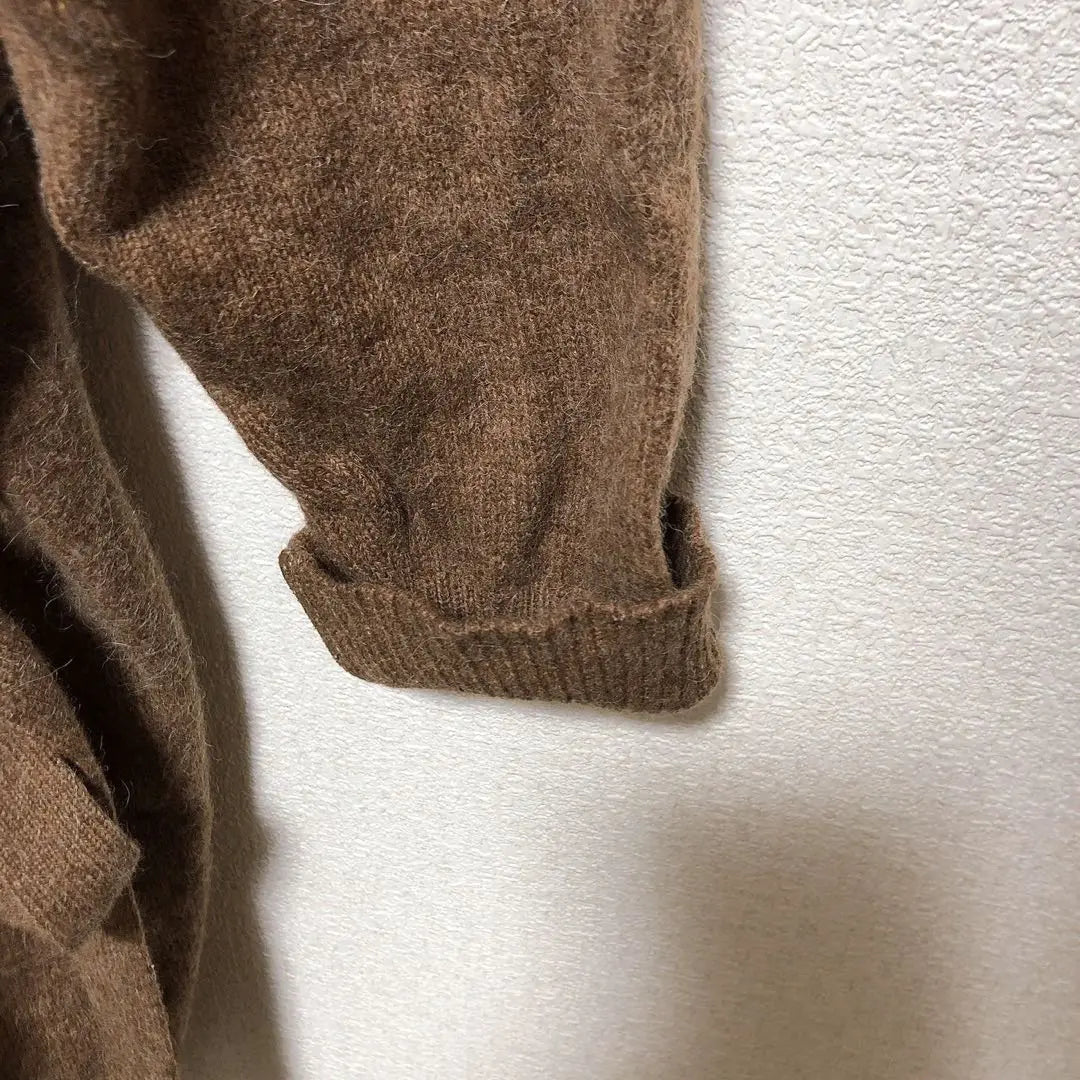 [Psycho Bunny] Knit Cardigan Alpaca Brown M Patch with Belt