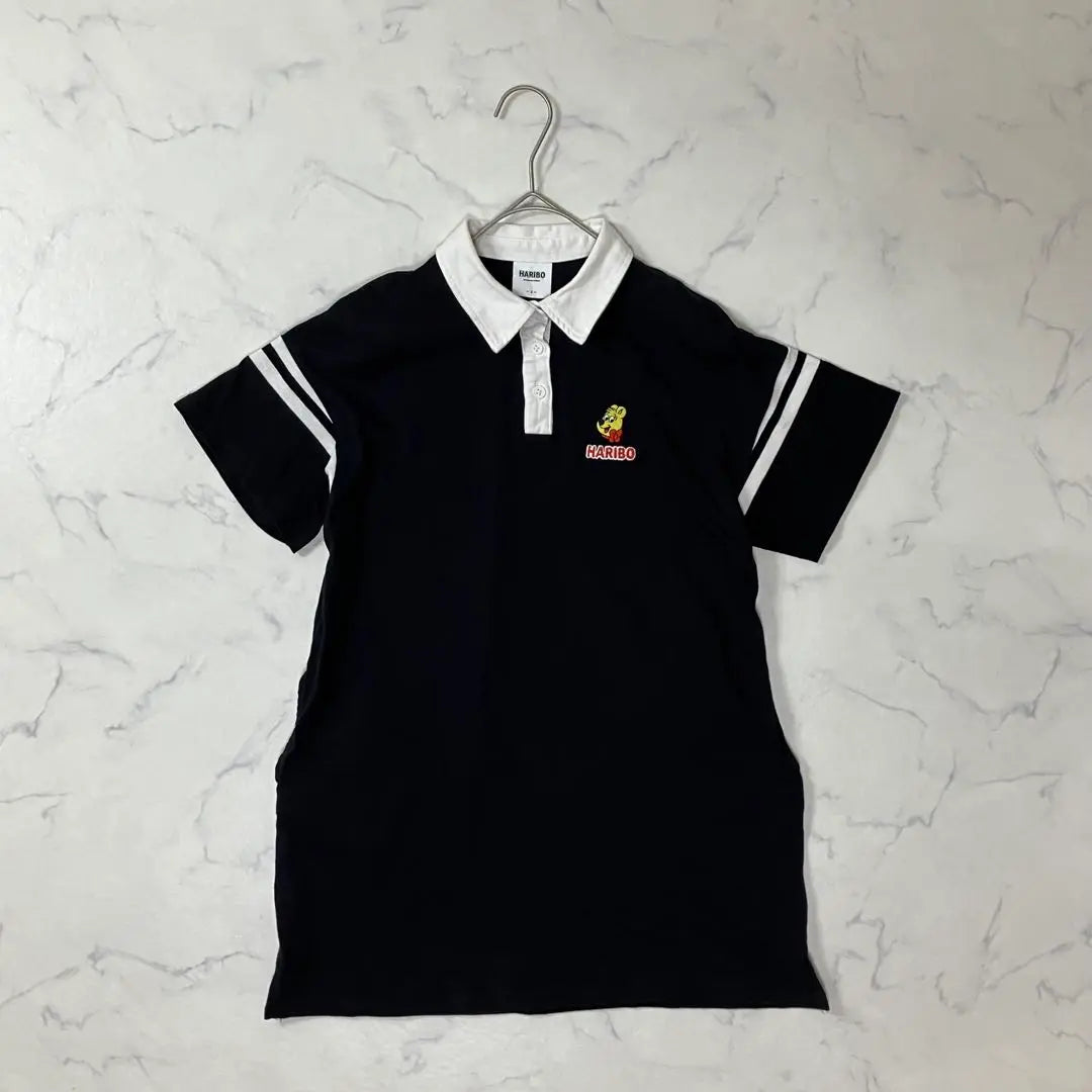 Polo de manga corta con raglán y bordado del logotipo GU × HARIBO en buen estado, talla S