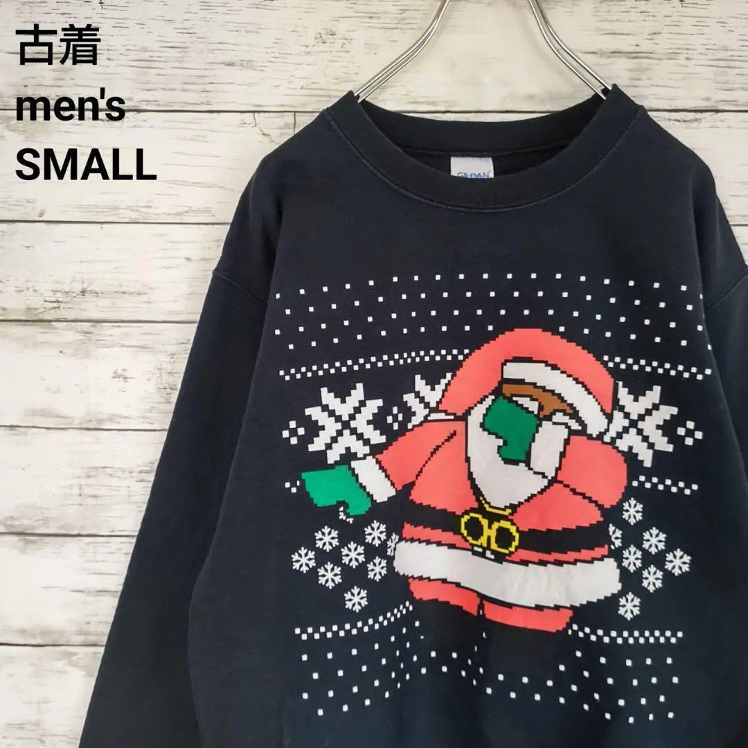 Vintage GILDAN Sweatshirt Santa Christmas Black S