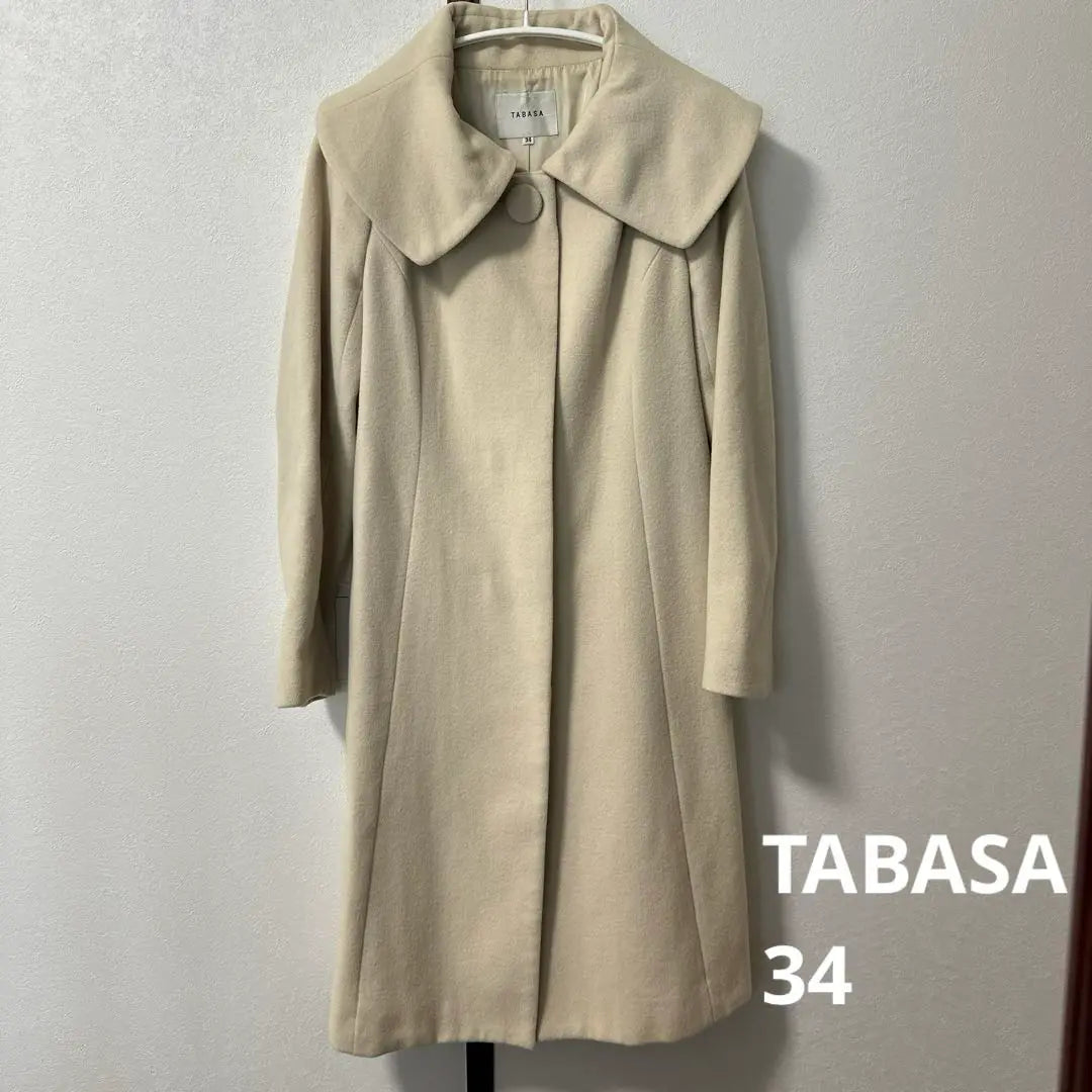 TABASA Long Coat Size 34 Off-White Cream Women