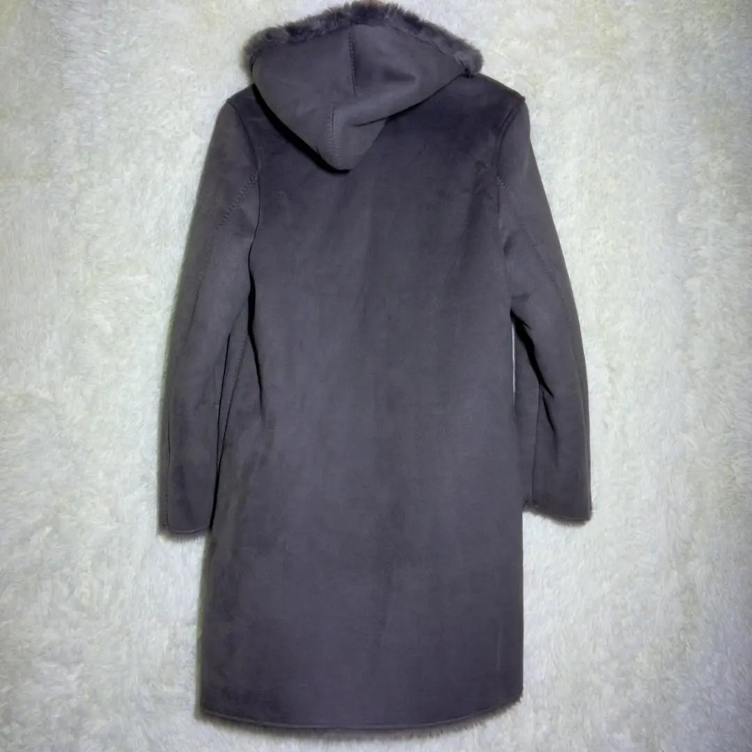 Uniqlo [S] Women's Mouton Pass Hooded Long Coat, Gray