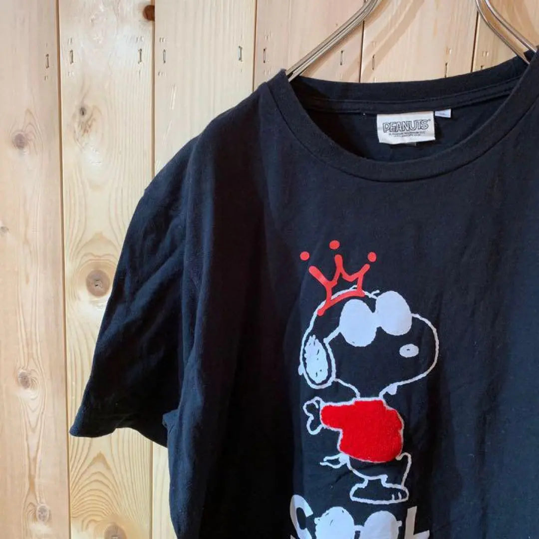 AE4136 PEANUTS Short Sleeve T-Shirt Black Women's LL Post | AE4136 PEANUTS 半袖Tシャツ ブラック レディース LL ポス