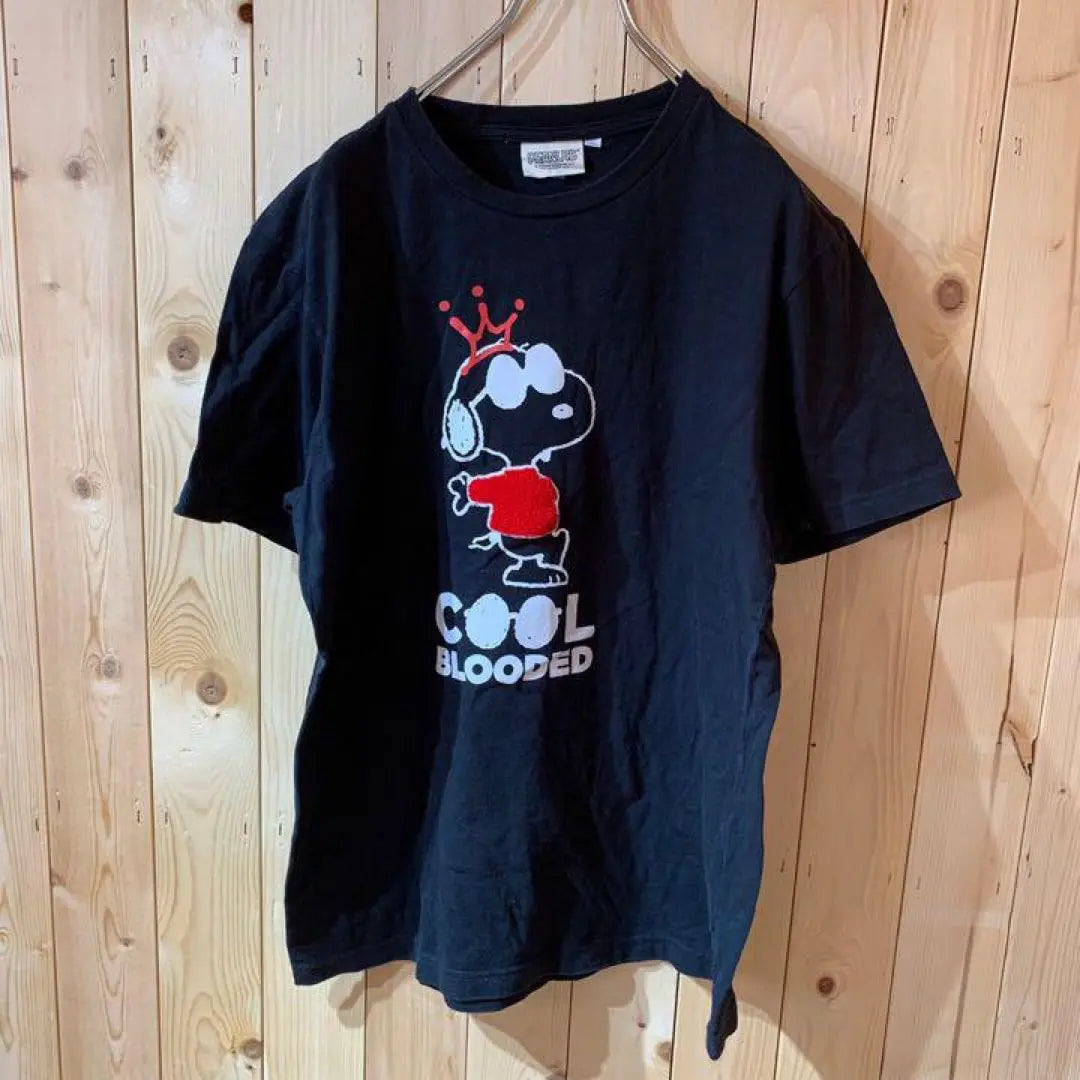 AE4136 PEANUTS Camiseta Manga Corta Negra Mujer LL Post | AE4136 MANÍ 半袖Tシャツ ブラック レディース LL ポス