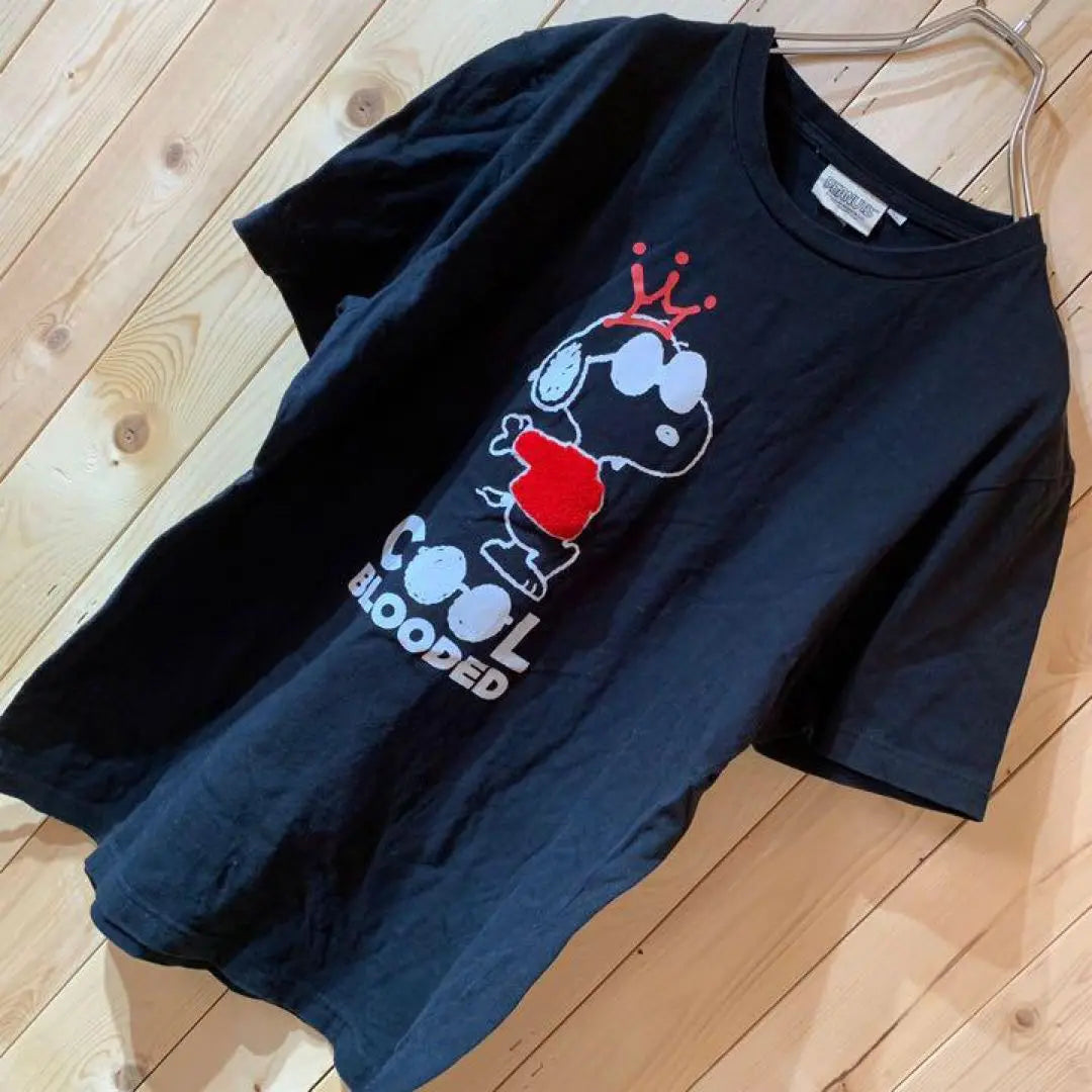 AE4136 PEANUTS Short Sleeve T-Shirt Black Women's LL Post | AE4136 PEANUTS 半袖Tシャツ ブラック レディース LL ポス