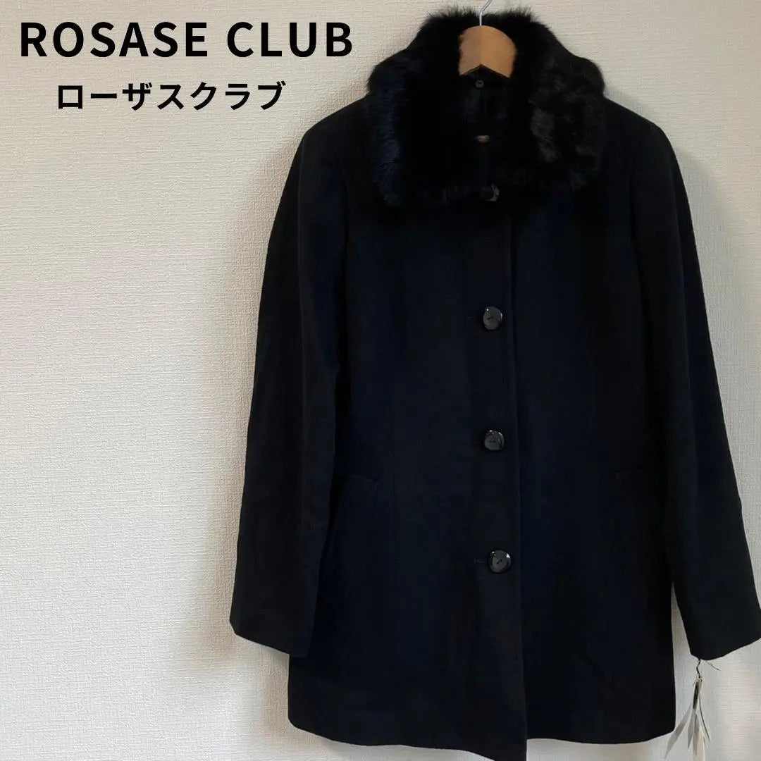 Unused tag included★ROSASE CLUB cashmere blend rabbit fur coat high-quality