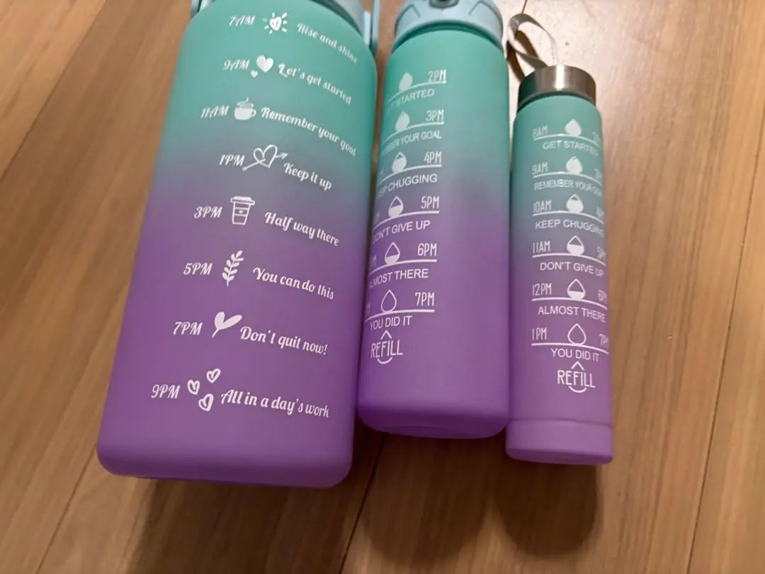 ★Free shipping★Stylish Gradient Water Bottle Set of 3 | ★送料無料★お洒落　グラデーション　ウォーターボトル3本セット