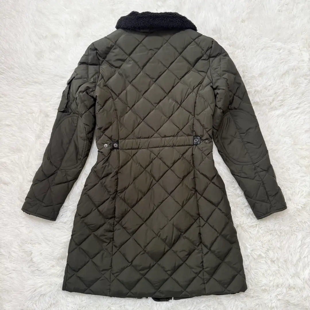 Ralph Lauren Collar Boa Fleece Quilted Down Coat Khaki S