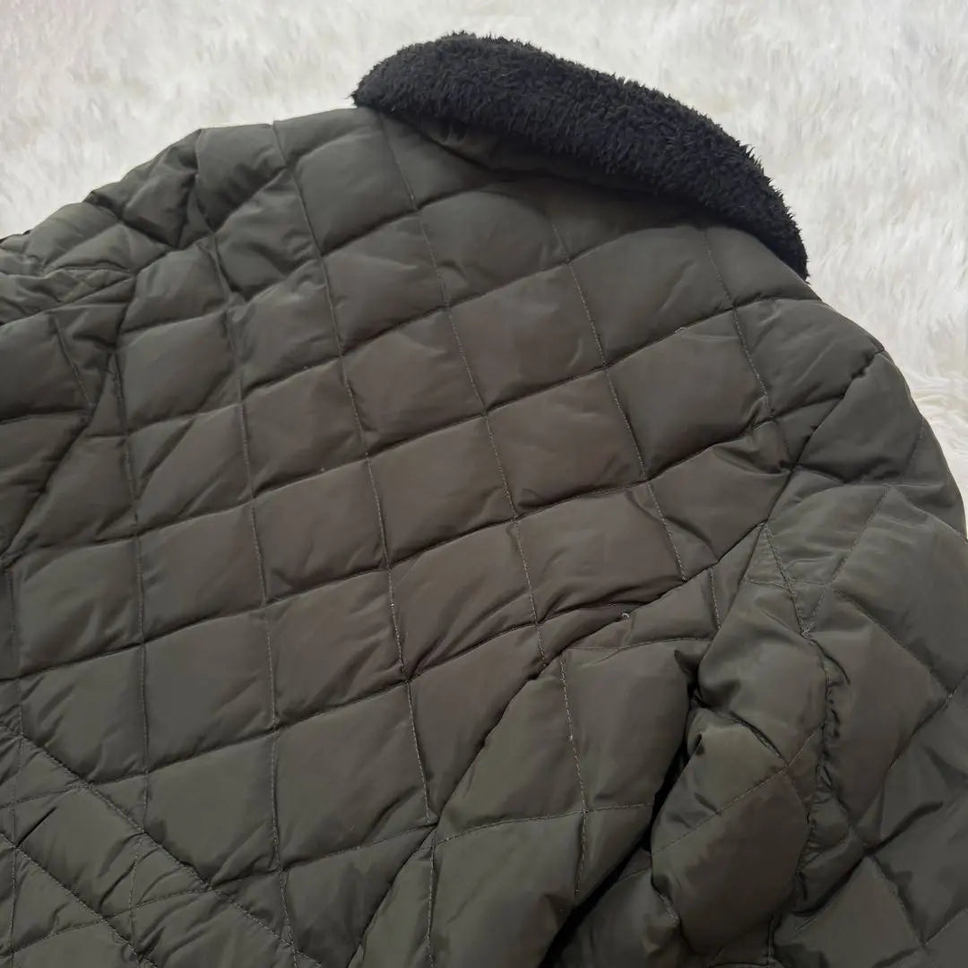 Ralph Lauren Collar Boa Fleece Quilted Down Coat Khaki S