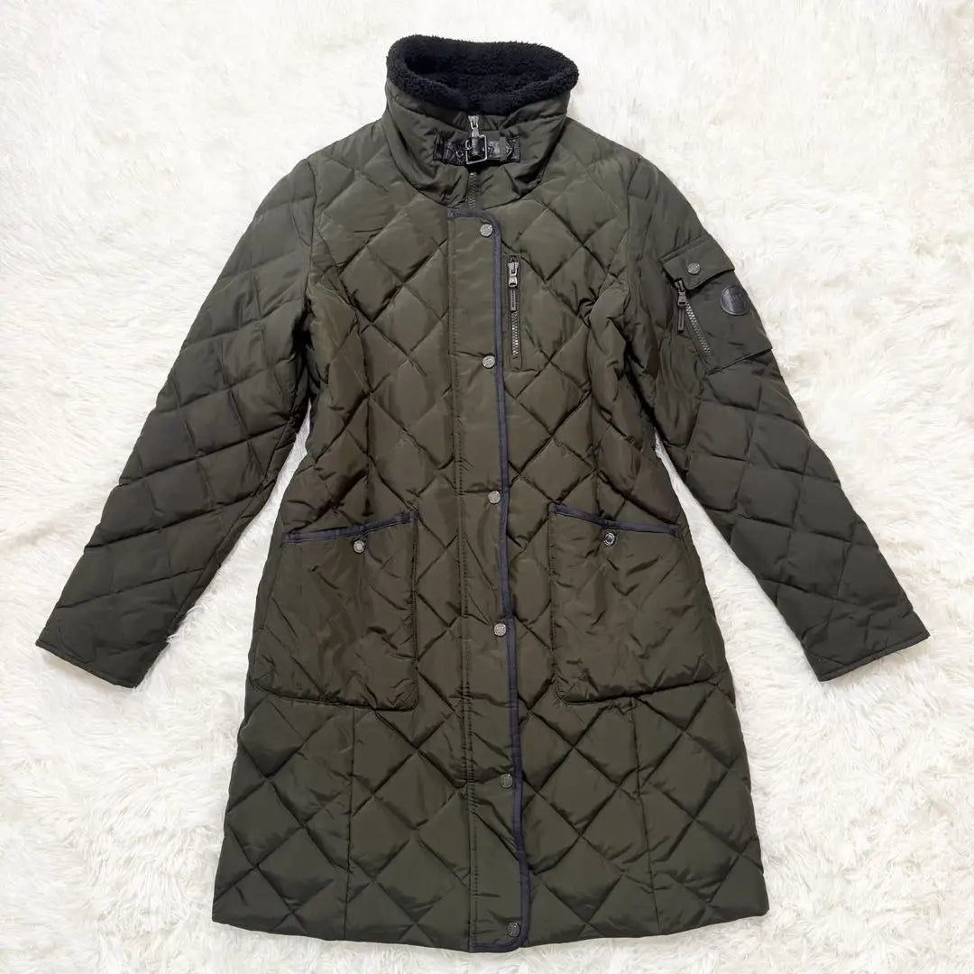 Ralph Lauren Collar Boa Fleece Quilted Down Coat Khaki S