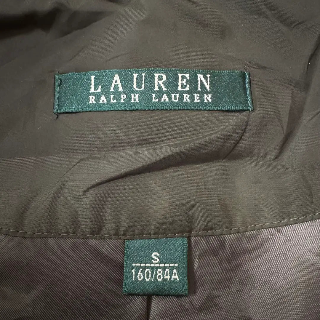 Abrigo acolchado de plumón y polar con cuello Boa de Ralph Lauren, color caqui, talla S