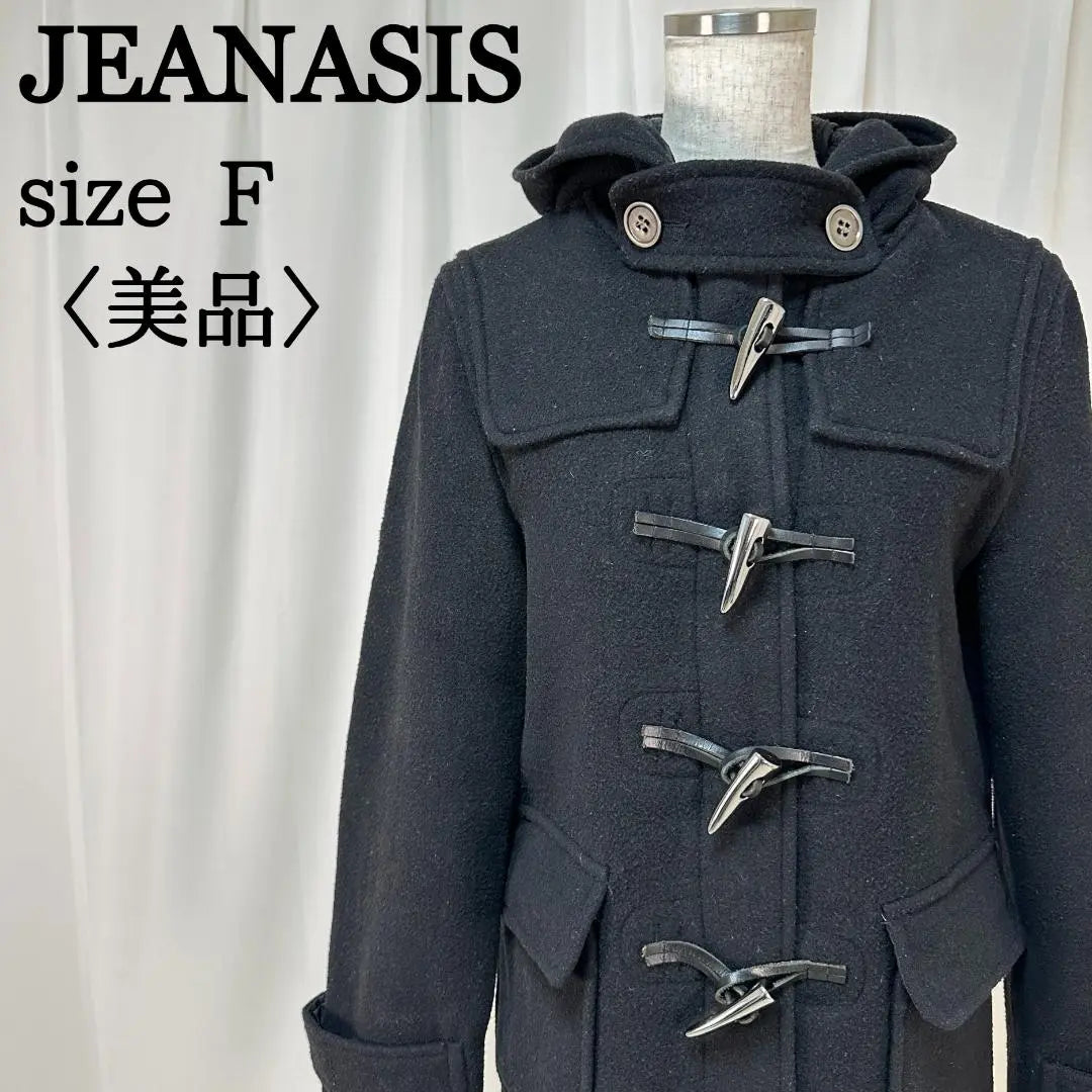 Ginasis Wool Blend Material Metal Toggle Black Duffle Coat Free