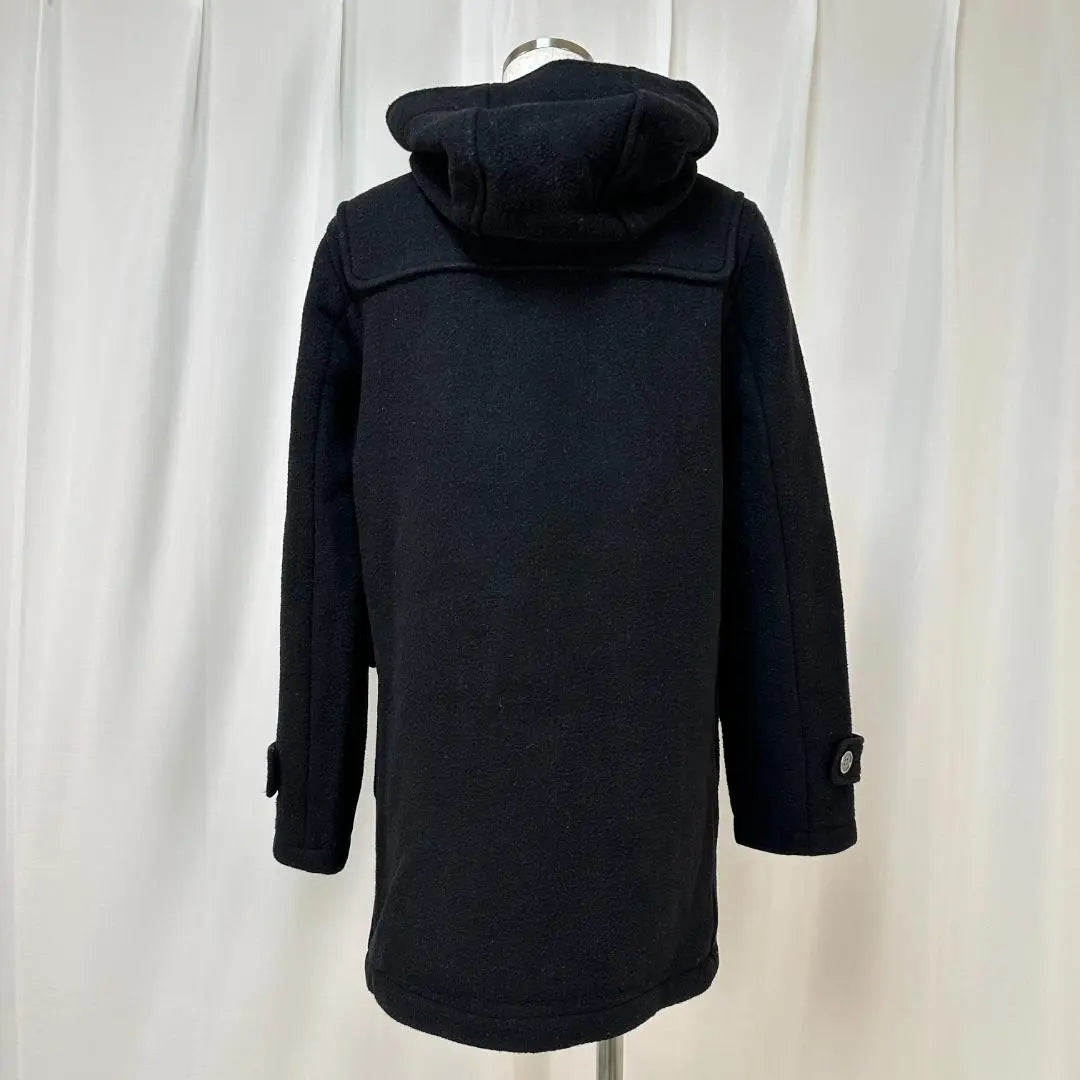 Ginasis Wool Blend Material Metal Toggle Black Duffle Coat Free