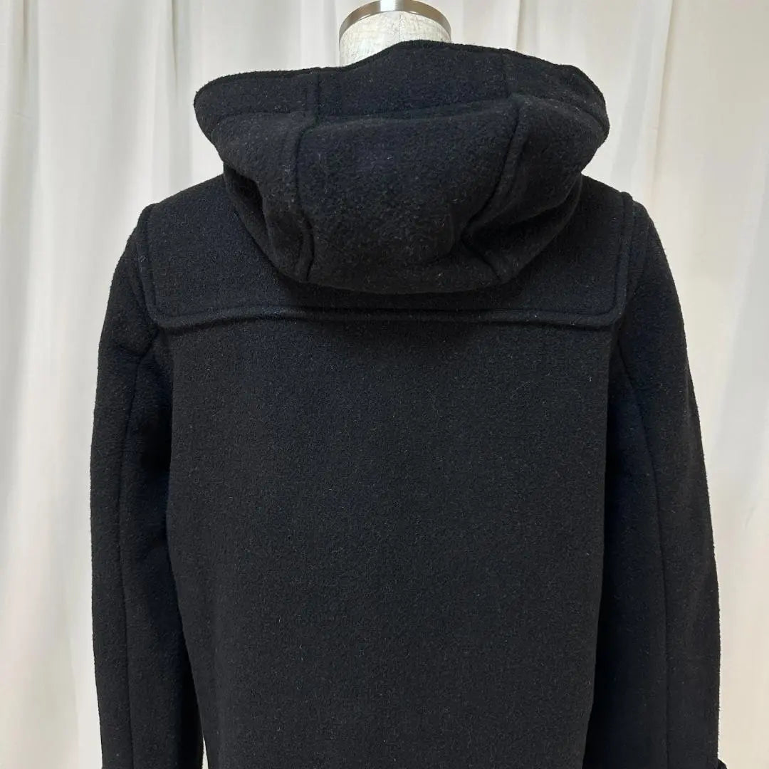 Ginasis Wool Blend Material Metal Toggle Black Duffle Coat Free