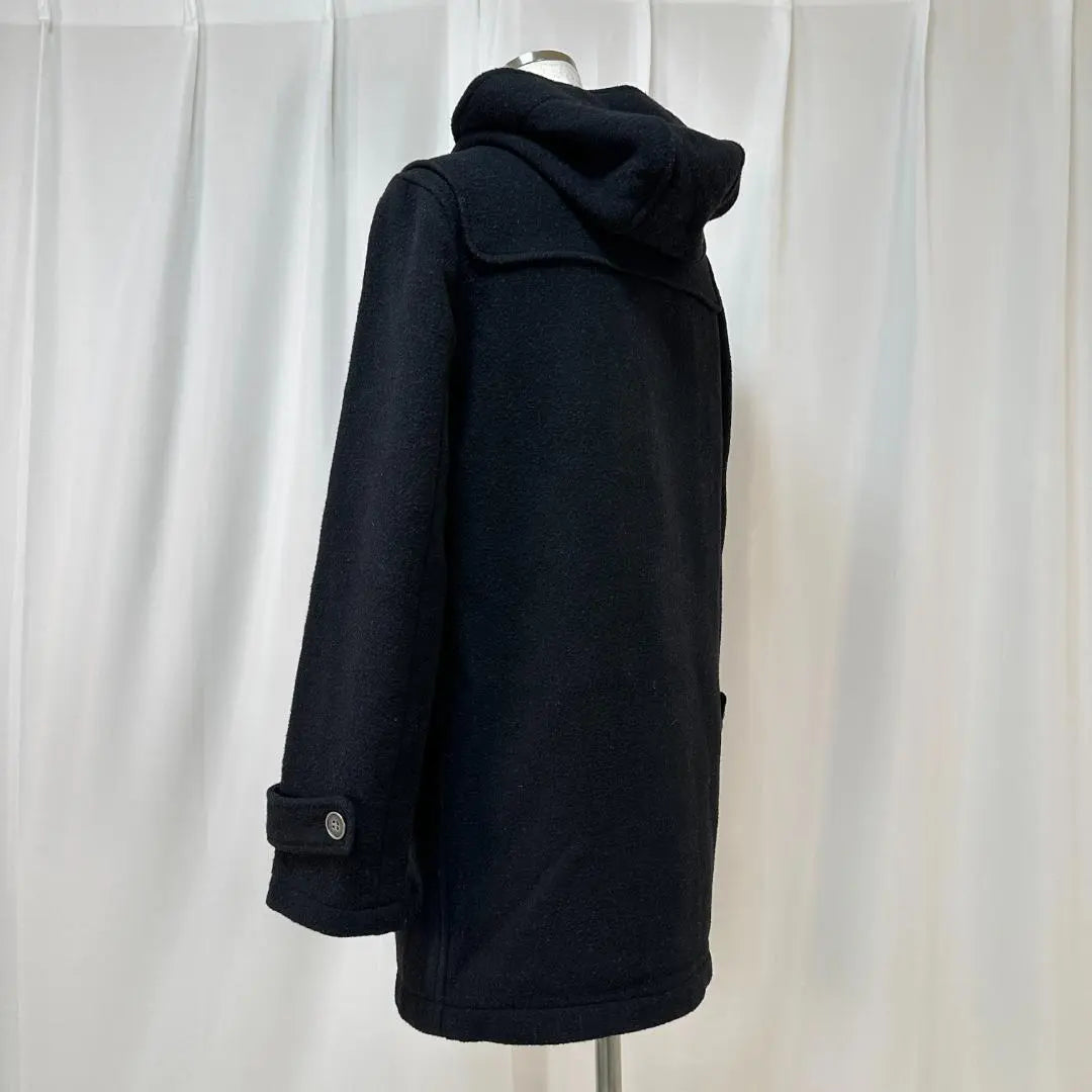 Ginasis Wool Blend Material Metal Toggle Black Duffle Coat Free