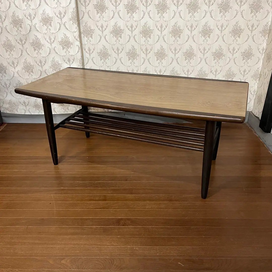 [Antique] Wooden center table, low table, zato table, shelf, old furniture